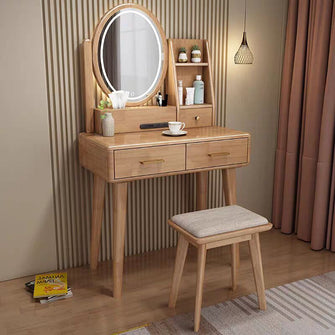 Vitale Solid Wood Dressing Table With LED Mirror