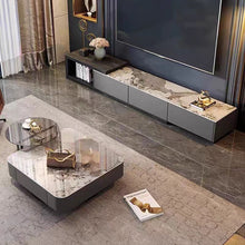 Julia Eclipse Extendable TV Cabinet With Marble Top