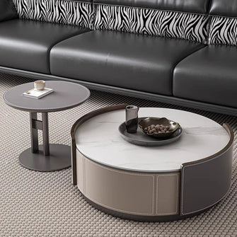 Urbanist Round Marble Coffee Table Set