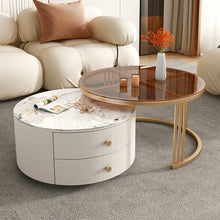 Mini White Marble Coffee Table Set