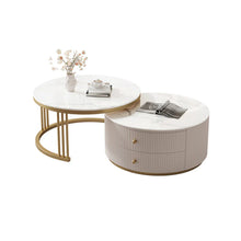 Mini Round Marble Coffee Table Set