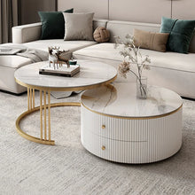 Mini Round Marble Coffee Table Set