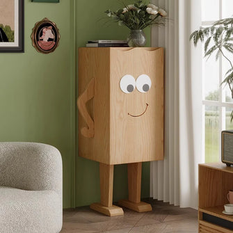 Natural Oak Robot Cabinet For Kids