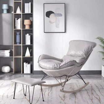 CASSI Grey Rocking Armchair