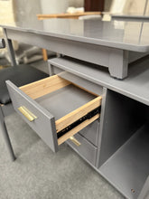 Lusso Gray Solid Wood Desk Set