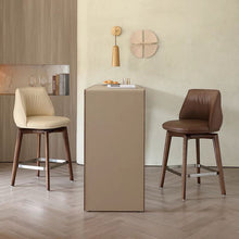 Classic Walnut Swivel Bar Stool