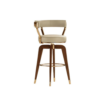 Creamy Leather Swivel Bar Stool
