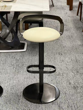 Sleek Leather Adjustable Swivel Bar Stool