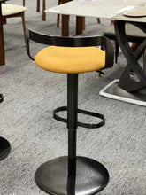 Sleek Leather Adjustable Swivel Bar Stool