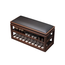 Classic Walnut Shoe Rack Bench