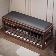 Classic Walnut Shoe Rack Bench