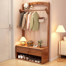 Vintage Shoe Storage With Coat Rack