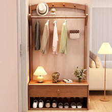 Vintage Shoe Storage With Coat Rack