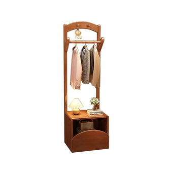 Mini Oak Shoe Cabinet With Coat Rack