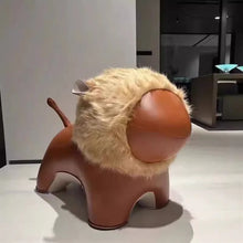 Leather Lion Stool Chair For Kids