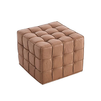 IRIS Leather Cube Ottoman Chair - Multicolor Available