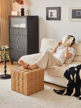 IRIS Leather Cube Ottoman Chair - Multicolor Available