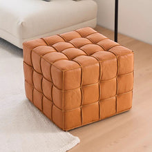 IRIS Leather Cube Ottoman Chair - Multicolor Available