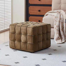 IRIS Leather Cube Ottoman Chair - Multicolor Available