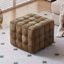 IRIS Leather Cube Ottoman Chair - Multicolor Available