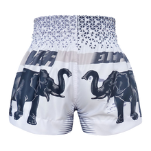 TUFF WHITE WAR ELEPHANT THAI BOXING SHORTS