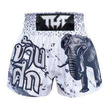 TUFF WHITE WAR ELEPHANT THAI BOXING SHORTS