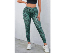 Azura Exchange Leopard Print Active Leggings - Green