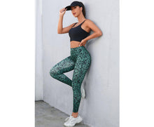 Azura Exchange Leopard Print Active Leggings - Green