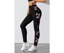 Azura Exchange Floral Patch High Waist Leggings Skinny Sports Pants