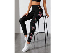 Azura Exchange Floral Patch High Waist Leggings Skinny Sports Pants