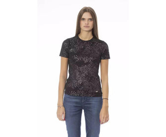 Baldinini Trend Women's Black Printed Flower Tops & T-Shirt