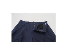 Authentic Dolce & Gabbana Chino Sports Shorts with Logo Details - Blue