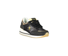 US POLO ASSN Women's Black & Gold Polyester Sneaker