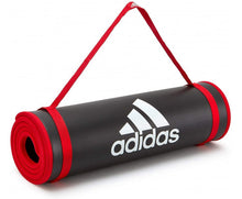 Adidas Training 10mm Exercise Floor Mat Gym Thick Yoga Fitness Judo Pilates - Black/Red