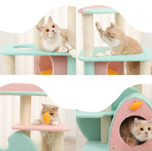 Dreamy Macaroon Party Cat Tree with Scratching Post and Nest