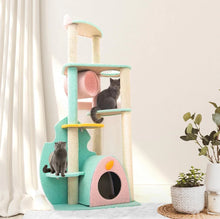 Dreamy Macaroon Party Cat Tree with Scratching Post and Nest